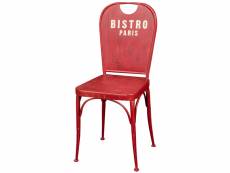 Chaise de forme "bistro de paris" en fer avec finition rouge antique l43xpr48xh92 cm