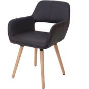Chaise de salle à manger HW C-A50 ii, fauteuil, design rétro des années 50 - similicuir, marron