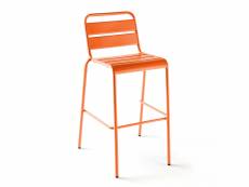 Chaise haute en métal orange - palavas