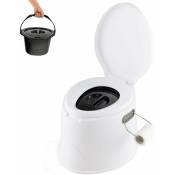 COSTWAY Toilette Sèche Portable Extérieure 5L avec Seau Intérieur et Porte-Papier Amovible pour Camping, Randonnée, Charge Max 200 kg
