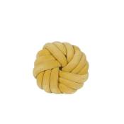 Coussin noeud jaune moutarde diamètre 30 cm AKOLA