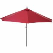 Demi-parasol en aluminium Parla, uv 50+ ~ 300cm bordeaux sans pied