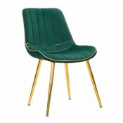 Dmora - Lot de 2 chaises, Pin et Éponge et Métal et Polyester, Couleur Vert, Dimensions : 51 x 59 x 79 cm, avec emballage renforcé
