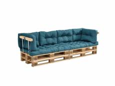 [en.casa]coussins pour palettes - 8 pièces - coussin de siège + coussins de dossier [turquoise] canapé de palettes in/outdoor