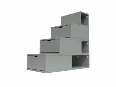 Escalier cube de rangement hauteur 100 cm gris ESC100-G