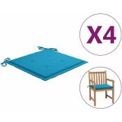 Fimei - Coussins de chaise de jardin 4 pcs Bleu 50x50x3