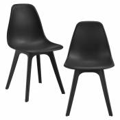 Helloshop26 Set de 2 chaises de cuisine salle à manger plastique 83 cm noir 03_0003631