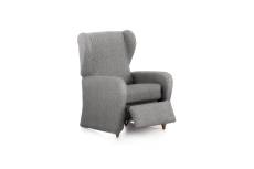 Housse de fauteuil relax extensible gris clair 60 -