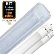 Kit 2 Tubes LED T8 18W Blanc Neutre + Boitier Etanche