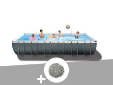 Kit piscine tubulaire Intex Ultra XTR Frame rectangulaire 7,32 x 3,66 x 1,32 m + 20 kg de zéolite