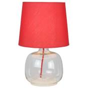 Lamp à Poser Mandy, Verre, Rouge Violet, 22,5x22,5x35 cm