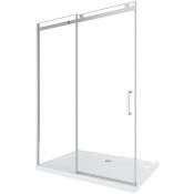 Laneri - Porte de douche verre transparent avec easy-clean h 190 mod. Vogue 180 cm