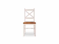 Lot de 2 chaises bois blanc 47x46.5x102cm - décoration d'autrefois