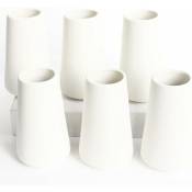 Lot de 6 vases blancs en céramique pour la décoration