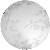 Lumicom - flower Plafonnier, 1X E27, max 42W, verre sérigraphié, D.30cm 30 Blanc - ral 9016 - Blanc - ral 9016