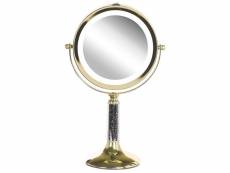 Miroir de maquillage éclairage led ø 18 cm doré baixas 297472