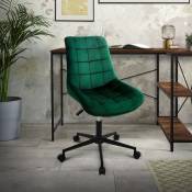 Ml-design - Chaise de Bureau, Vert, en Velours, Réglable