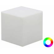 Newgarden - Cube lumineux intérieur extérieur Cuby 20 cm Recharge solaire + batterie rechargeable - Blanc