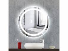Nouvelle génération miroir rond lumineux led salle de bain hombuy 20w anti-buée 70*70*4.5cm-blanc froid