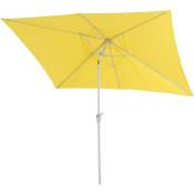 Parasol de jardin 2x3m rectangulaire inclinable polyester/aluminium 4,5kg jaune