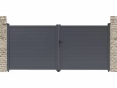Portail aluminium "marc" - 349.5 x 155.9 cm - gris