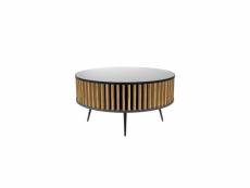 Remo - table basse ronde style moderne salon - 90x46 cm - table à café - noir