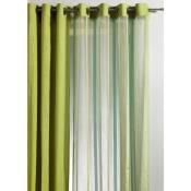 Rideau en organza à rayures verticales Vert clair 140x260 cm - Vert clair