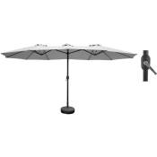 Salone Srl - parapluie aluminium alu twin gris 4,55X2,65MT