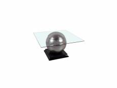 Table basse design verre et acier chromé world