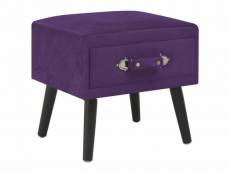 Table de nuit chevet commode armoire meuble chambre violet foncé 40x35x40 cm velours helloshop26 1402063