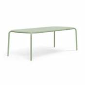 Table rectangulaire Toní Tablo / 220 x 99 cm - Trou pour parasol - Fatboy vert en métal