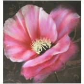 Tableau moderne fleur rose cm 80 x 80 x 4 épaisseur