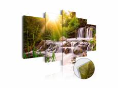 Tableau sur verre acrylique - forest waterfall [glass]-200x100 A1-Acrylglasbild304