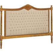 Tête de lit double en tissu capitonné 180x6x134 cm Tête de lit double matelassée Tête de lit en bois Style baroque moderne
