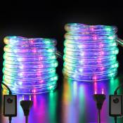 Tube Lumineux Extérieur led Guirlande Lumineuse Décoration avec 2400 Lampes et Adapteur d'alimentation Multicolore 100M - Multicolore - Randaco