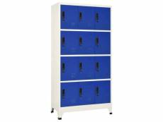 Vidaxl armoire à casiers gris et bleu 90x45x180 cm