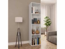 Vidaxl bibliothèque|meuble tv blanc brillant 36x30x143