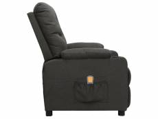 Vidaxl fauteuil de massage gris foncé tissu