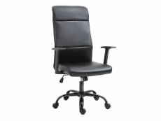 Vinsetto fauteuil de bureau manager ergonomique pivotant 360° hauteur assise réglable revêtement synthétique pu noir