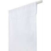 Vitrage 80 x 160 cm Passe Tringle Effet Lin Grosse Trame Uni Blanc - Blanc