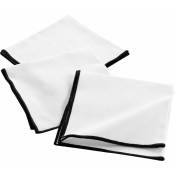 3 Serviettes de table coton recycle 40 x 40 cm Mistralines blanc