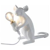 Barcelona Led - Lampe à poser design souris en résine Stuart - Blanc - Blanc