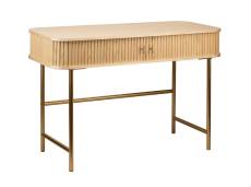 Bureau en bois et laiton - 120x50 cm - Bois