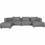 Canapé d'angle moderne modulable 4 éléments gris