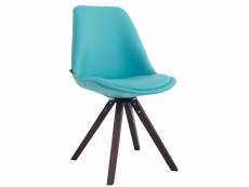 Chaise calais pivotante pieds carrés , bleu/bois de chêne noyer