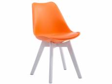 Chaise de visiteur borneo v2 similicuir , orange/blanc