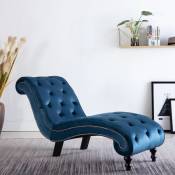 Chaise longue Bleu Velours - Vidaxl