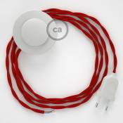 Cordon pour lampadaire, câble TM09 Effet Soie Rouge 3 m. Choisissez la couleur de la fiche et de l'interrupteur! | Blanc