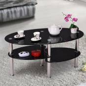 Dazhom - Tempered glass coffee table Table basse Noir