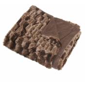 Doulito - Plaid 130 x 150 cm - Fausse fourrure Vison - Chocolat Marron - Marron